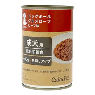 ドッグミール 缶 グルメローフ ビーフ味 成犬用 400g