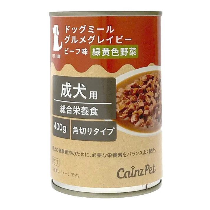 ドッグミール 缶 グルメグレイビー ビーフ味 緑黄色野菜 成犬用 400g
