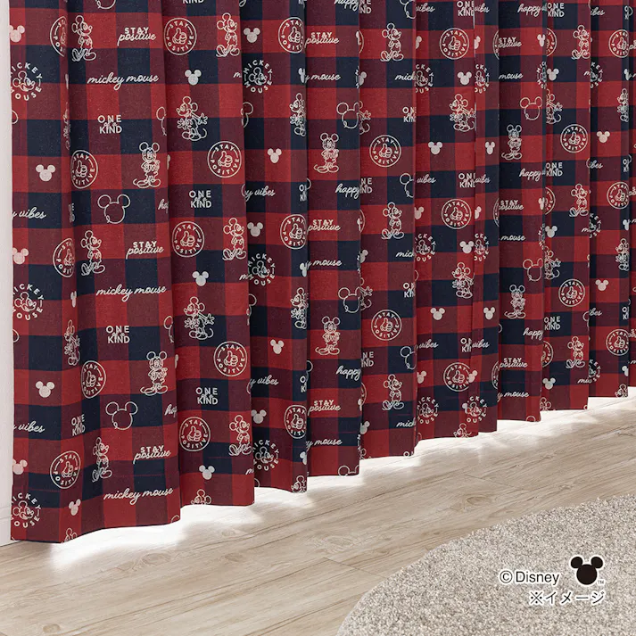 遮光4枚組カーテン ミッキーマウス 100×110cm