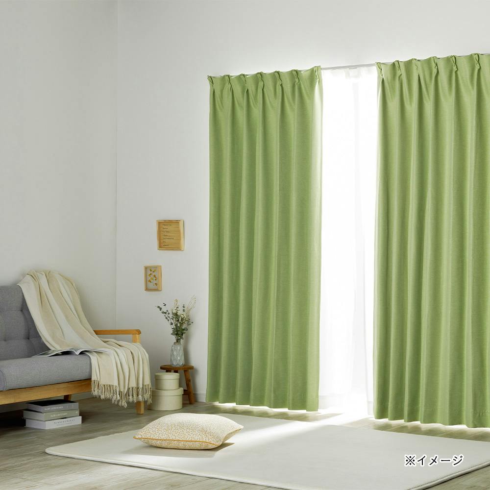 防炎遮光カーテン メホラール ライトグリーン 100×178cm 2枚組