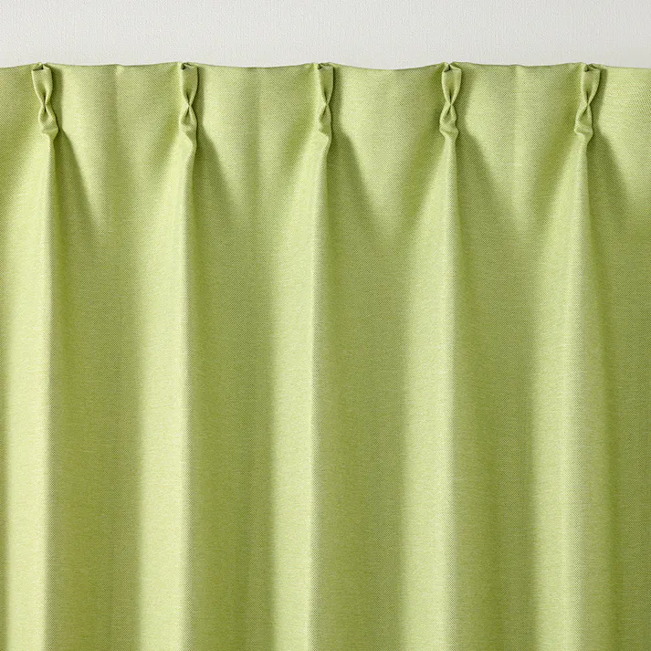 防炎遮光カーテン メホラール ライトグリーン 100×190cm 2枚組【別送品】