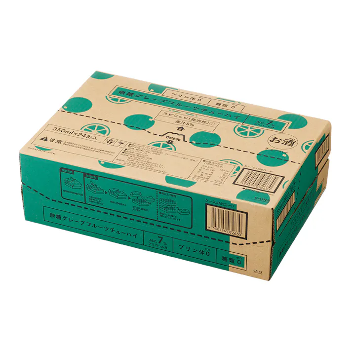 【ケース販売】CAINZ 無糖グレープフルーツ 350×24本