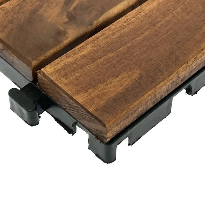 【ケース販売】カインズ アカシアジョイントデッキ 市松貼り ブラウン 18枚入り