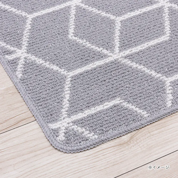 洗えるキッチンマット 幾何柄 幅45cm 奥行120cm