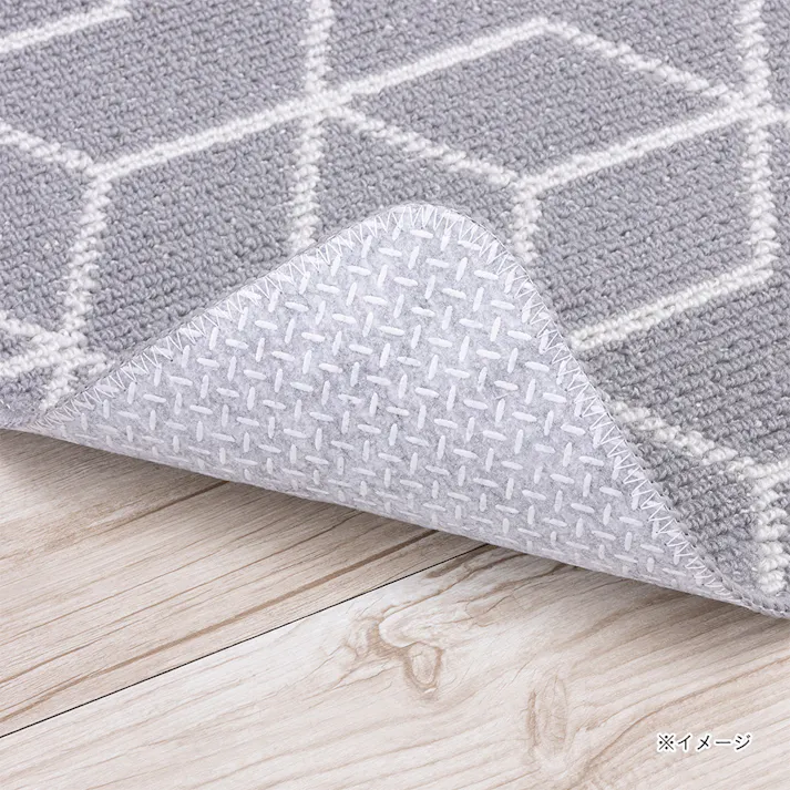 洗えるキッチンマット 幾何柄 幅45cm 奥行240cm