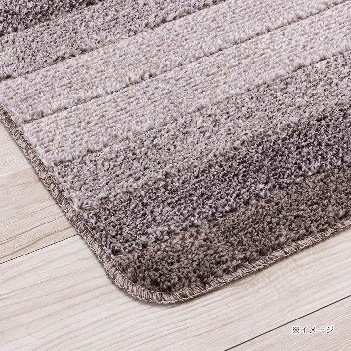 洗えるキッチンマット ボーダーブラウン 45×240cm 厚み8mm 洗濯機可