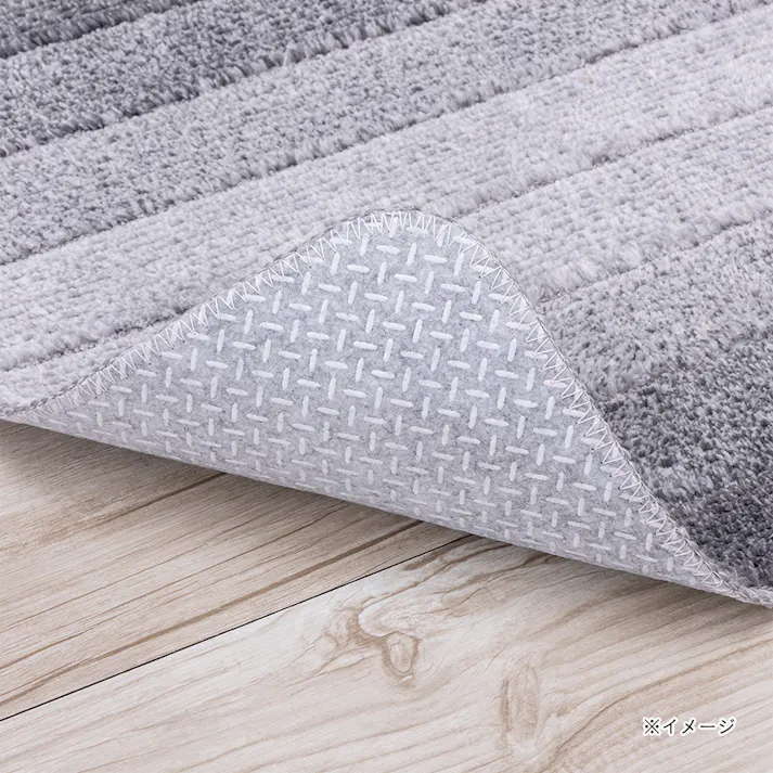 洗えるキッチンマット ボーダーグレー 60×240cm 厚み8mm 洗濯機可