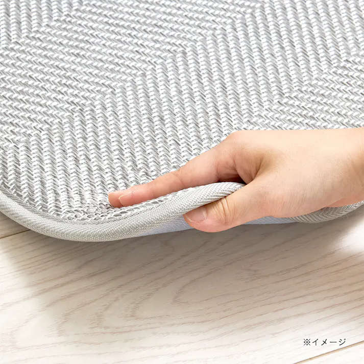 洗えるキッチンマット Pitapa グレー 45x180cm 洗濯機可 すべり止め加工 防ダニ 制菌防臭