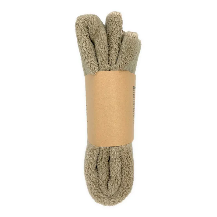 マイクロファイバー吸水フェイスタオル モカベージュ