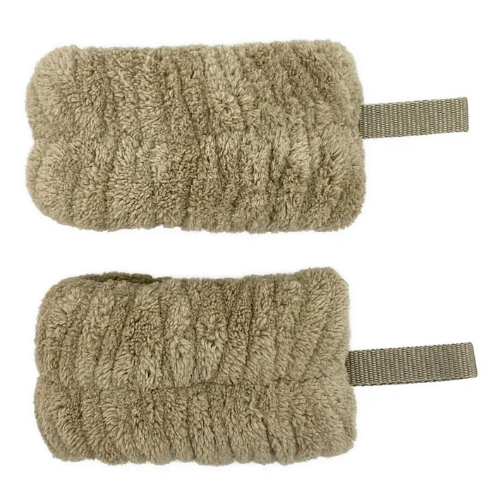 マイクロファイバー吸水リストバンド 2個セット モカベージュ