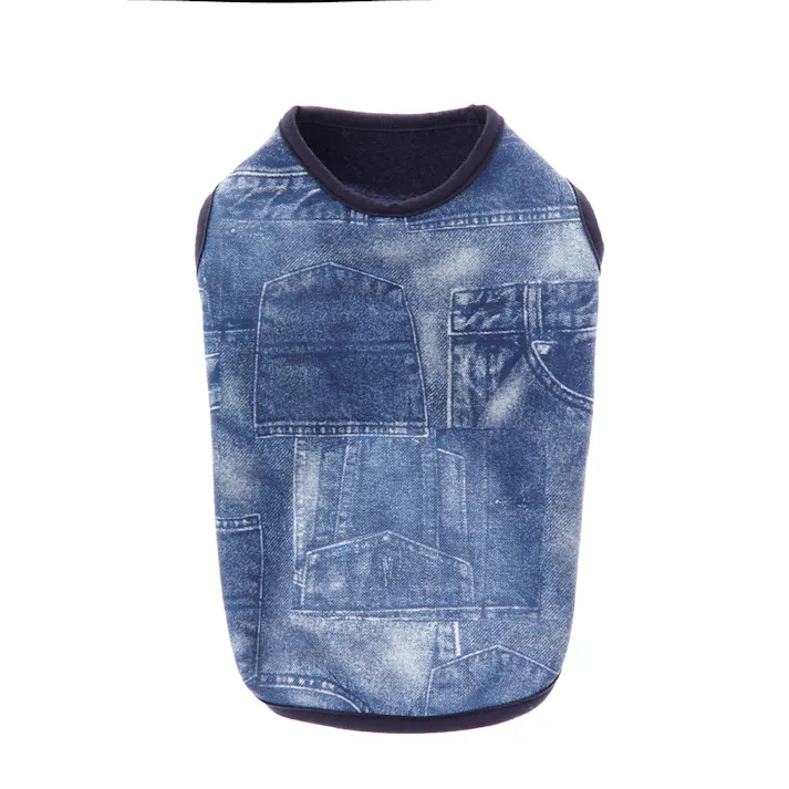 【送料無料】デニムプリントカットソー 6Lサイズ ペット服(犬の服)