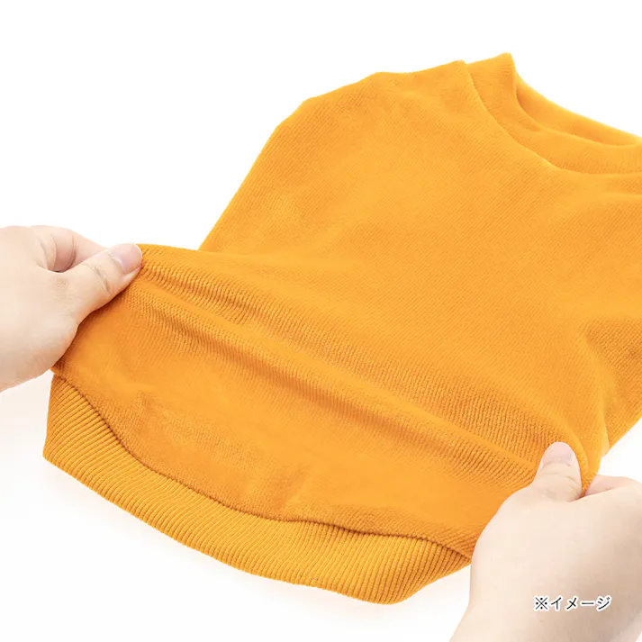 【送料無料】コーデュロイカットソー オレンジ SSサイズ ペット服(犬の服)