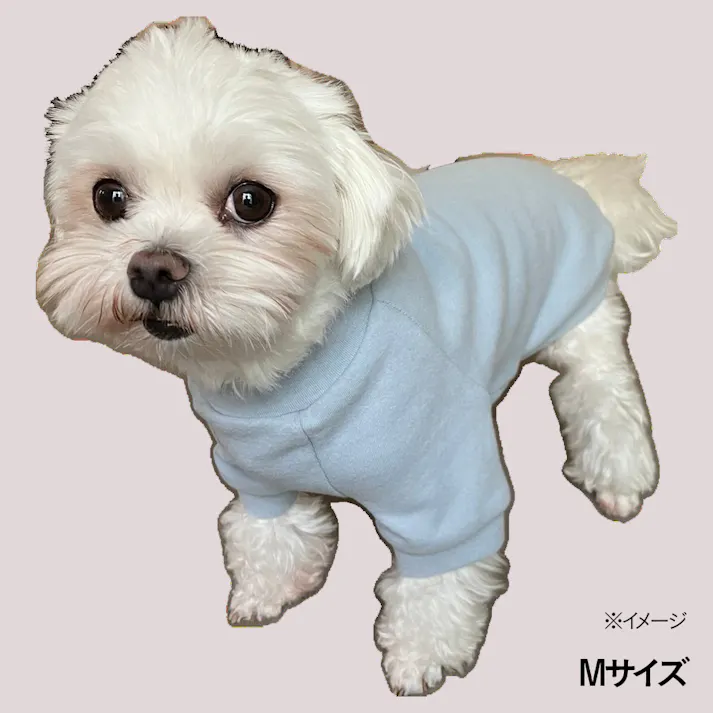 【送料無料】袖付きカットソー ブルー Mサイズ ペット服(犬の服)(販売終了)