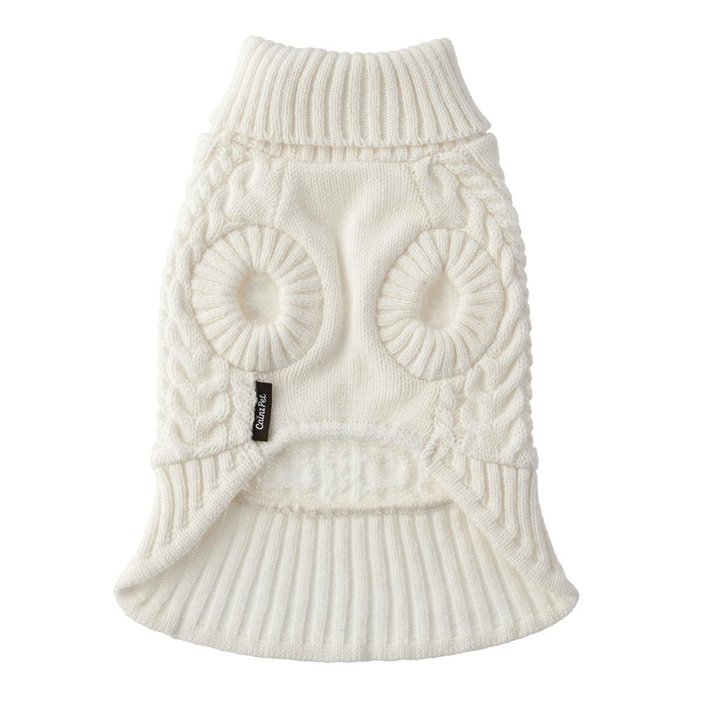 送料無料】ニットワンピース アイボリー Lサイズ ペット服(犬の服