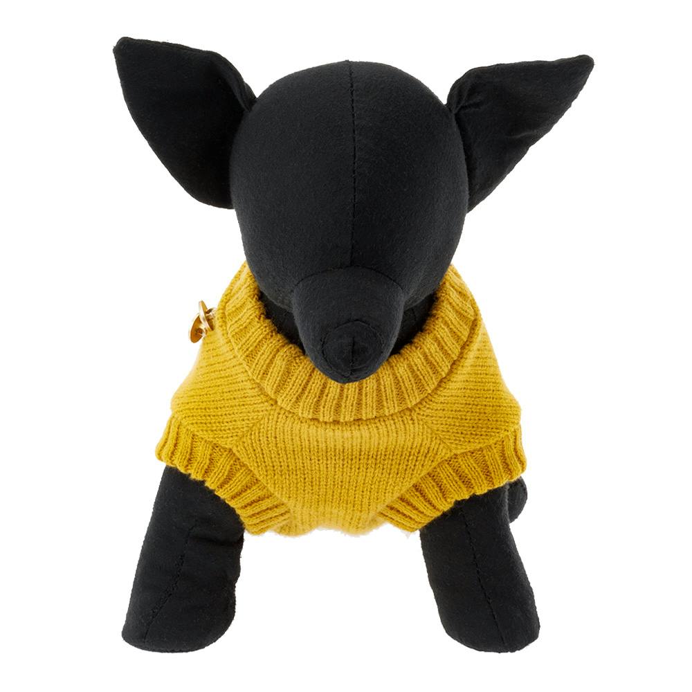 送料無料】重ね着風ニット イエロー MDサイズ ペット服(犬の服)(販売