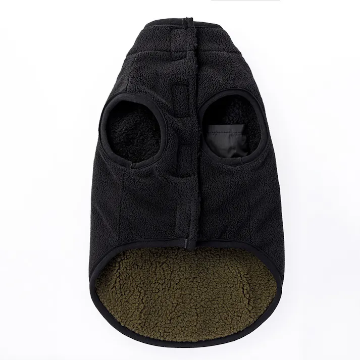 【送料無料】リバーシブルボアベスト カーキ SDサイズ ペット服(犬の服)