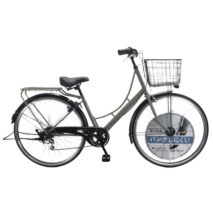 【自転車】キラリ KiLaLi パンクしにくいカジュアル軽快車 27型 外装6段 HD オリーブ3