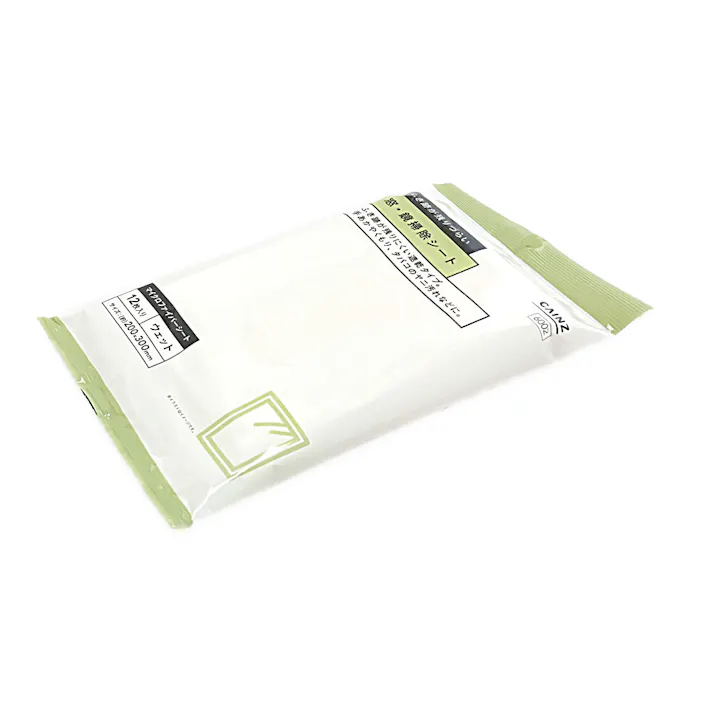 拭き跡が残りづらい窓・鏡掃除シート 12枚入