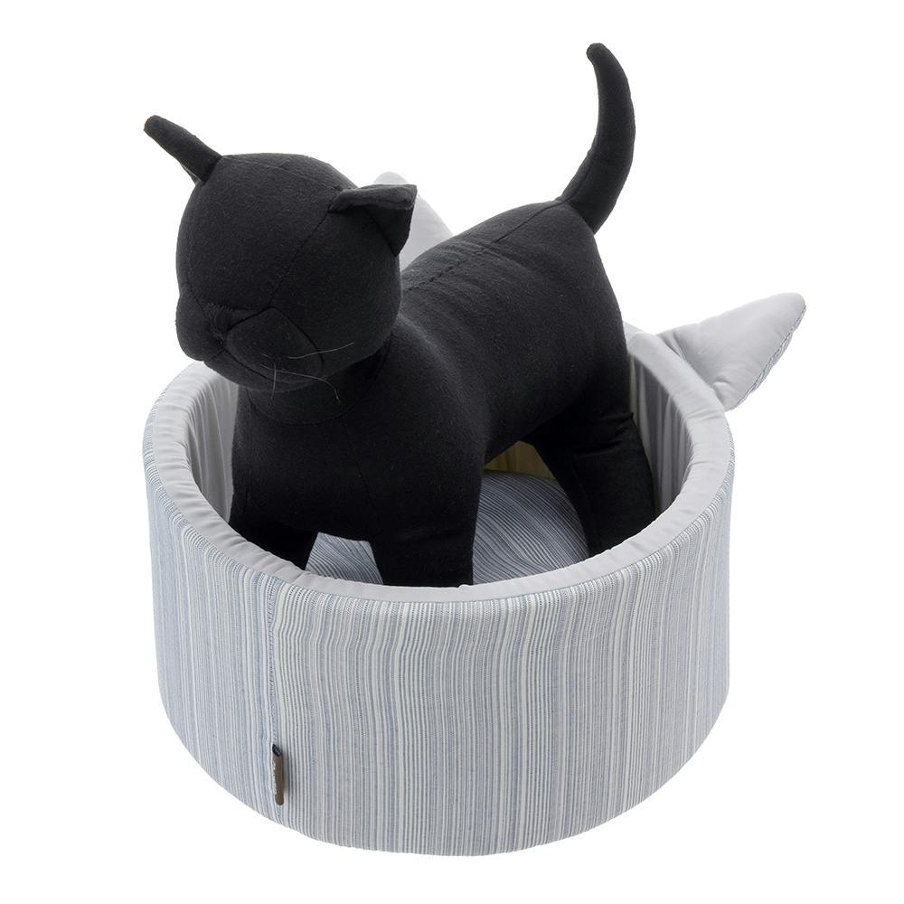 ひんやり猫丸型ベッド ブルー/グレー(販売終了) | ペットベッド