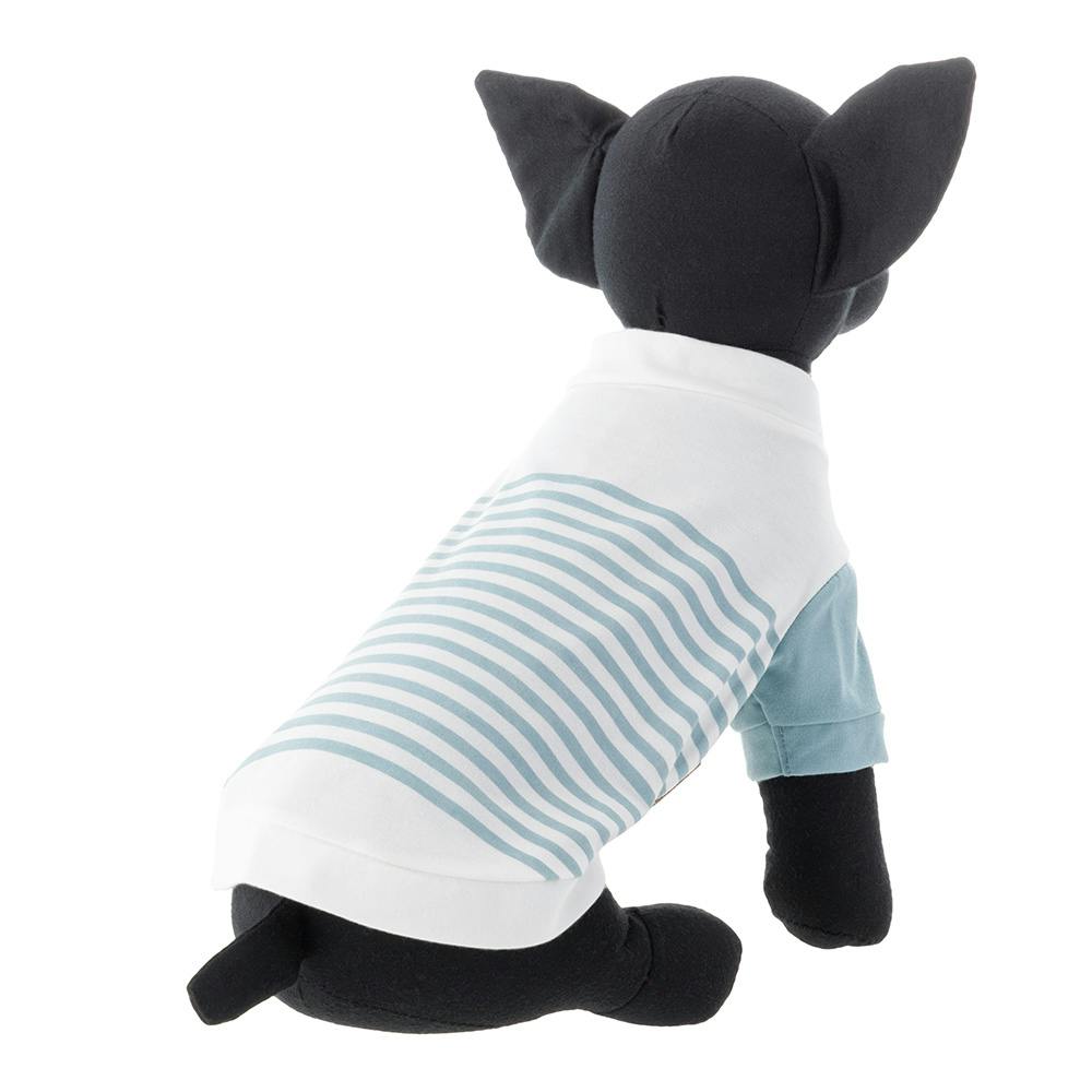 ボーダー袖の犬の服 送料無料】袖付きボーダーカットソー ブルー Lサイズ ペット服(犬の服