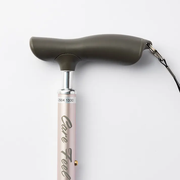 ケアフィール にぎりやすい杖(伸縮) ピンク