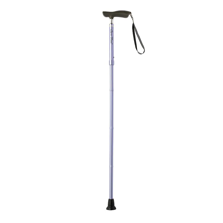 ケアフィール にぎりやすい杖(折りたたみ) パープル