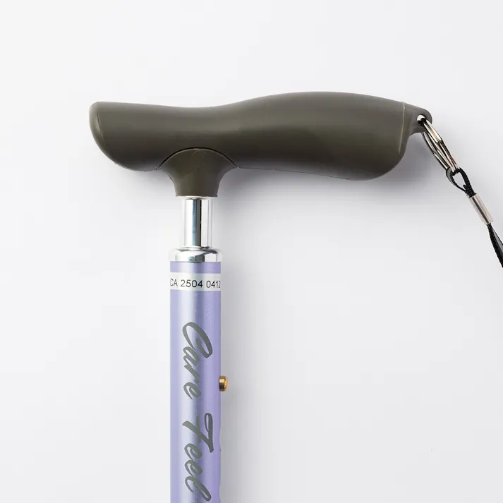 ケアフィール にぎりやすい杖(折りたたみ) パープル