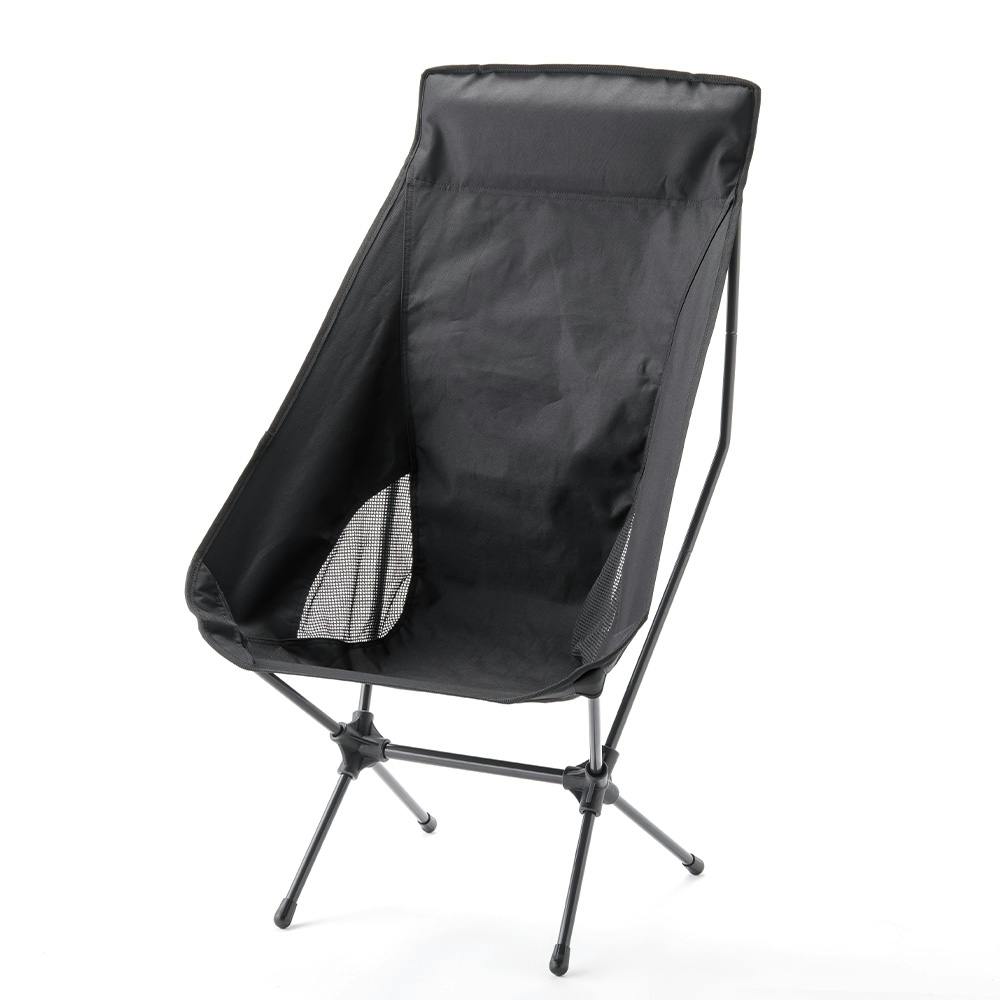 カインズ 持ち運びに便利な リラックスハイバックチェア ブラック