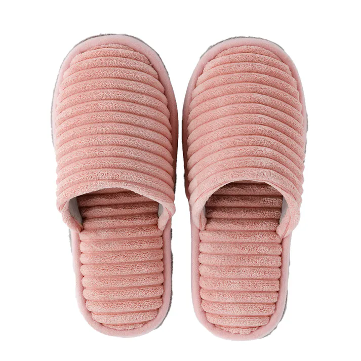 履いて歩くだけで掃除もできるスリッパ リブピンク M
