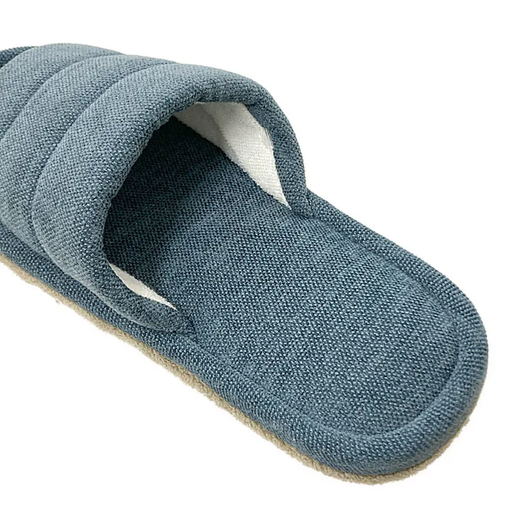 履いて歩くだけで掃除もできる前開きスリッパ ネイビー M