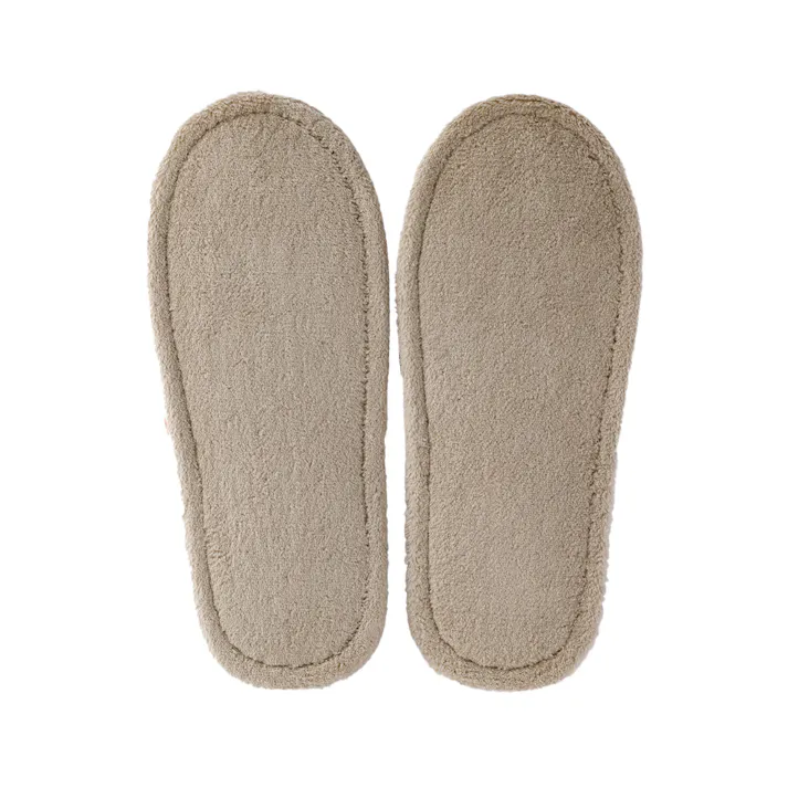 履いて歩くだけで掃除もできる前開きスリッパ ブラウン M