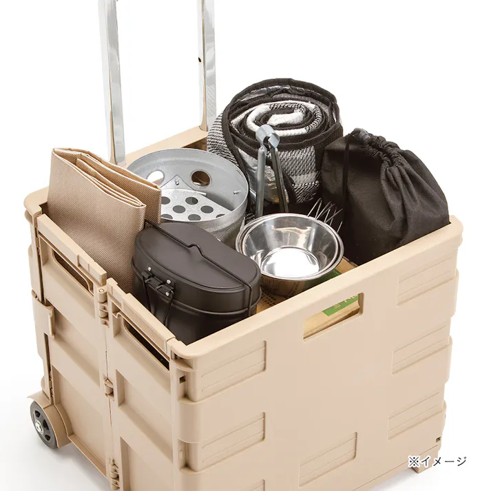 カインズ 折りたたみコンテナキャリー ベージュ