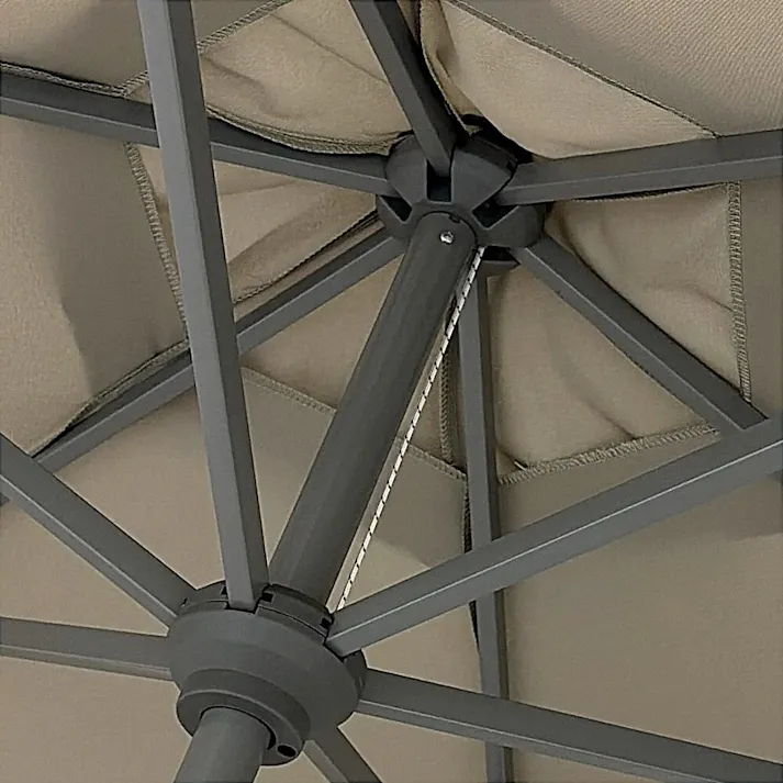 アルミパラソル 2.5m ベージュ (約)幅250×奥行250×高さ240cm