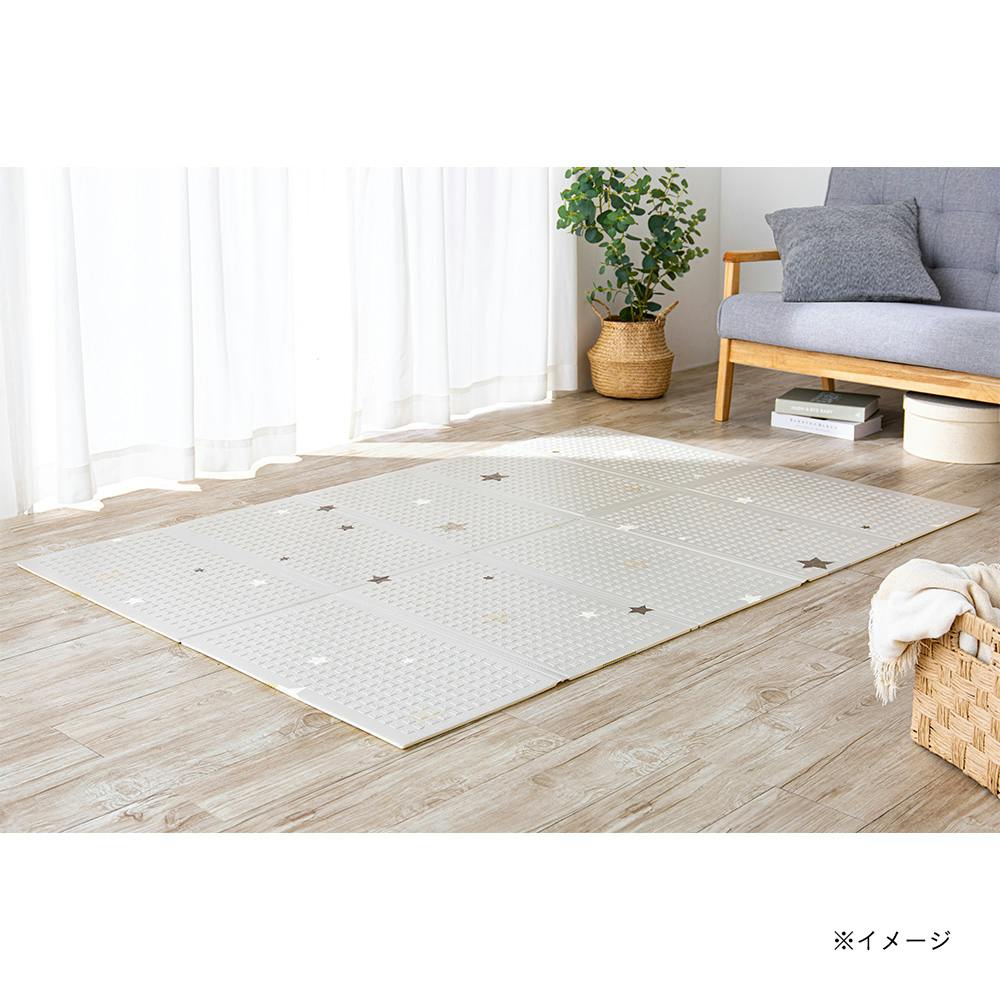両面使える折りたたみマット スター/リーフ 幅118cm 奥行178cm