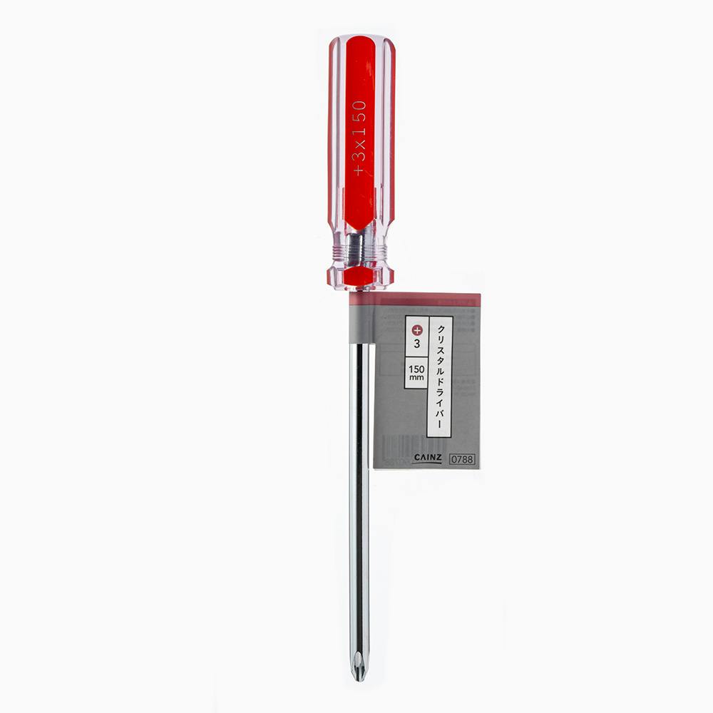 カインズ クリスタルドライバー +3 150mm ドライバー カインズ クリスタルドライバー +3 150mm ドライバー