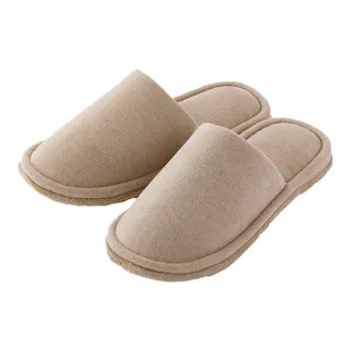 履いて歩くだけで掃除もできるスリッパ ベージュ L