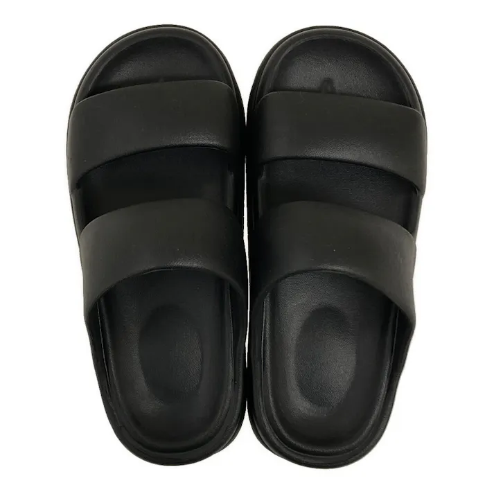 クッションソール 2本バンドサンダル ブラック 26~27cm