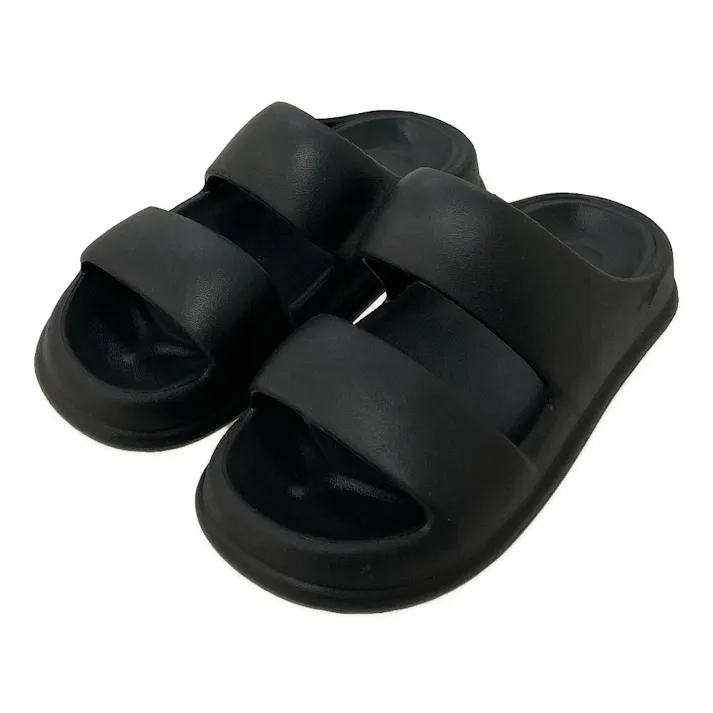 クッションソール 2本バンドサンダル ブラック 26~27cm