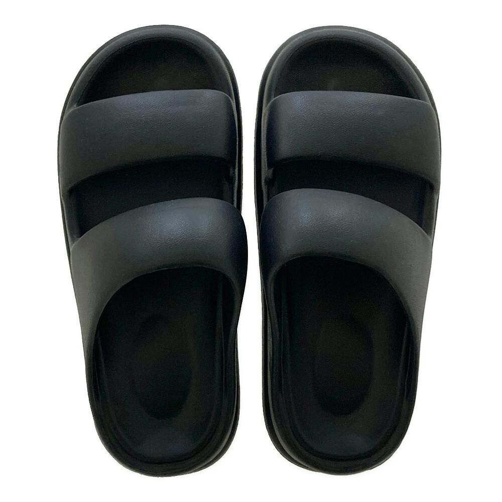 クッションソール 2本バンドサンダル ブラック 24～25cm | 靴