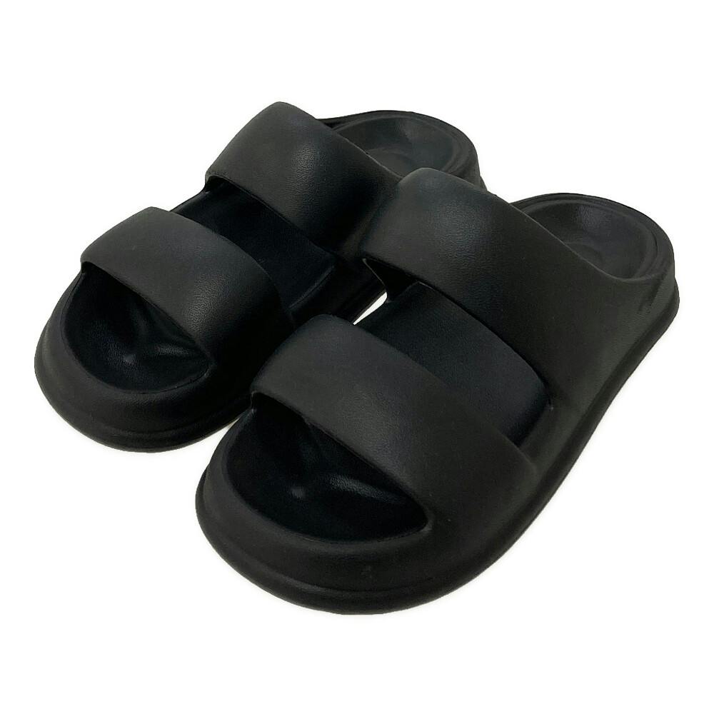 クッションソール 2本バンドサンダル ブラック 23～24cm | 靴