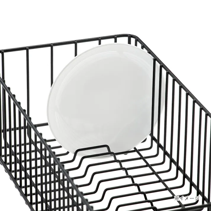 水切りワイヤーカゴ スリム ブラック