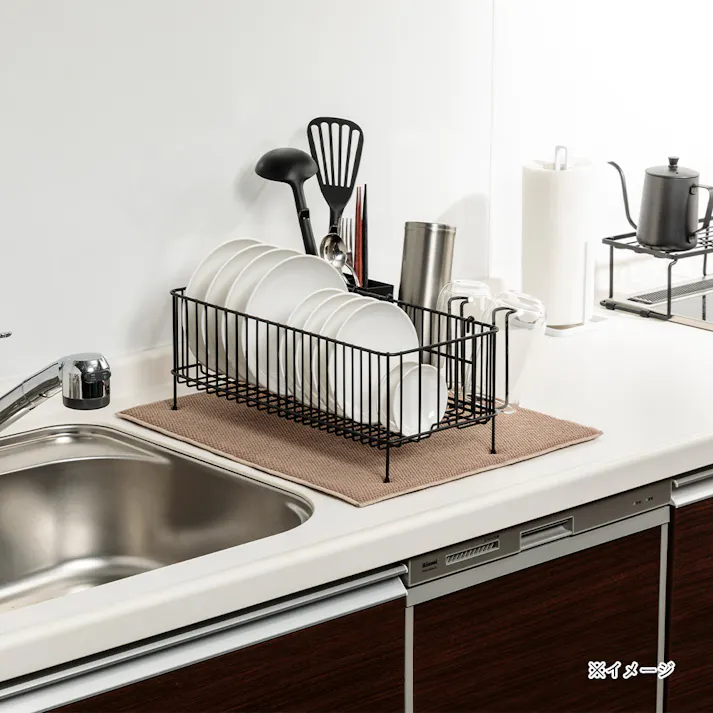 水切りワイヤーカゴ スリム ブラック