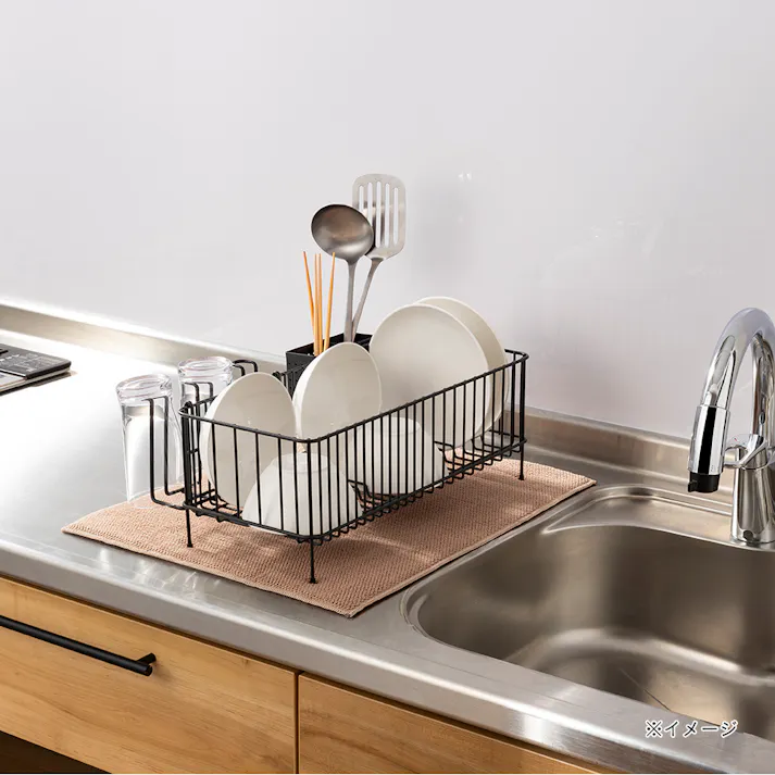 水切りワイヤーカゴ スリム ブラック