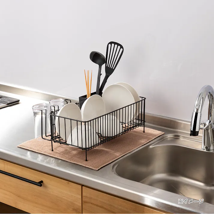 水切りワイヤーカゴ スリム ブラック