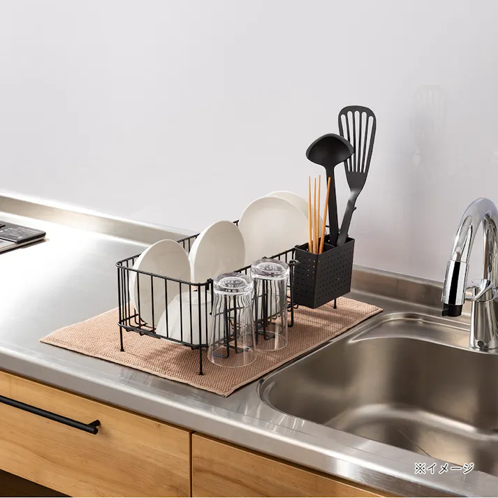 水切りワイヤーカゴ スリム ブラック