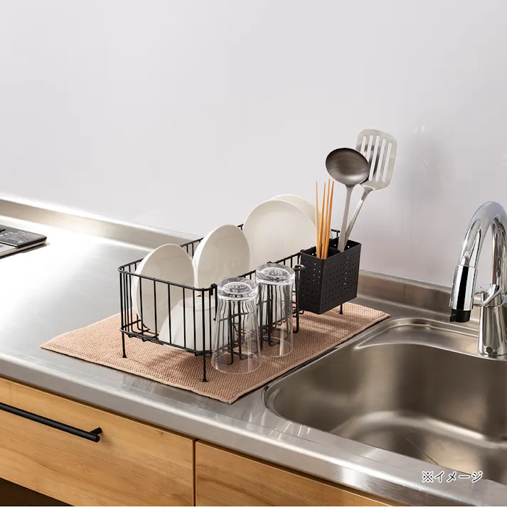 水切りワイヤーカゴ スリム ブラック