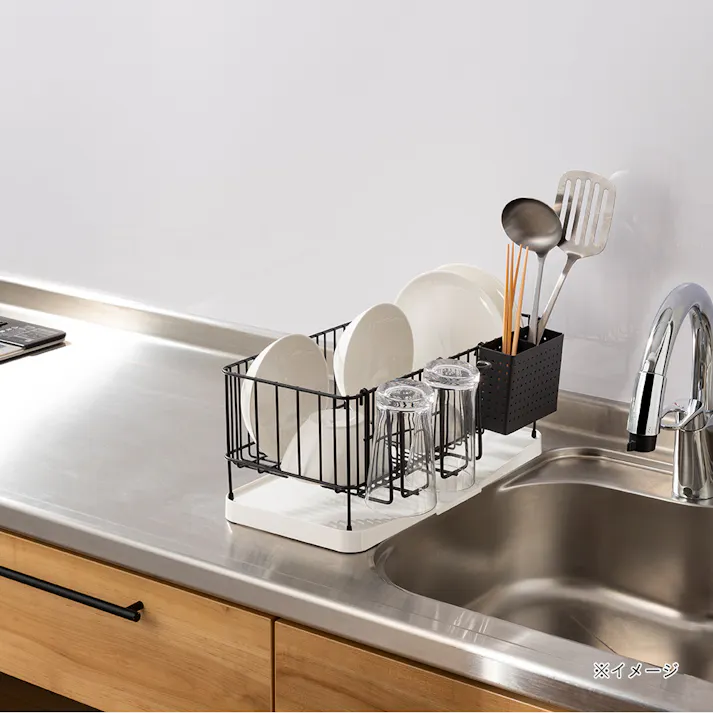 水切りワイヤーカゴ スリム ブラック