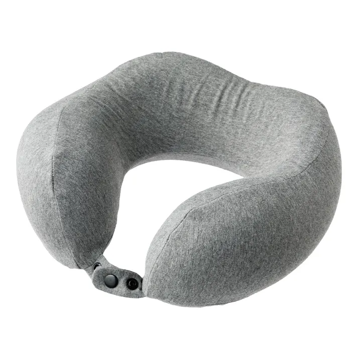 首まわりサイズを調整できるネックピロー グレー 収納袋付き