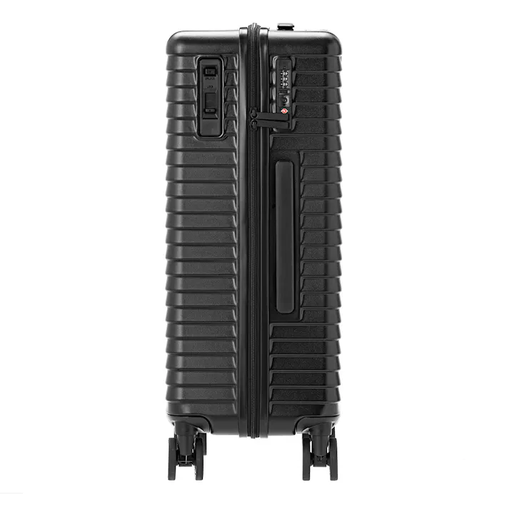 スーツケース TRADDY ロックができるすぅーと転がるキャスター 荷物が掛けられる台座フック付き キャリーバッグ 52L ブラック キャリーケース