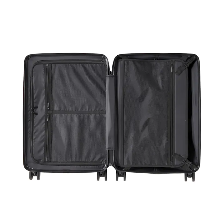 スーツケース TRADDY ロックができるすぅーと転がるキャスター 荷物が掛けられる台座フック付き キャリーバッグ 52L ブラック キャリーケース